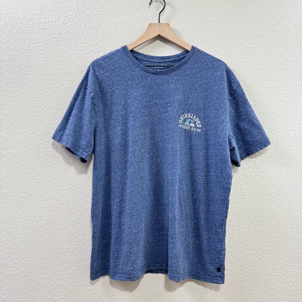 Quiksilver Surf Co Graphic T-Shirt Blue XL | Back Logo Tee
